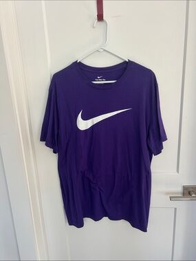Nike Purple Short-Sleeve T-Shirt with White Swoosh